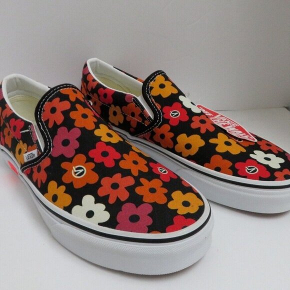 #53 Vans Classic Slip-On Shoes Peace Peace Floral Canvas Mens 11.5 Women’s 13 - Picture 2 of 5